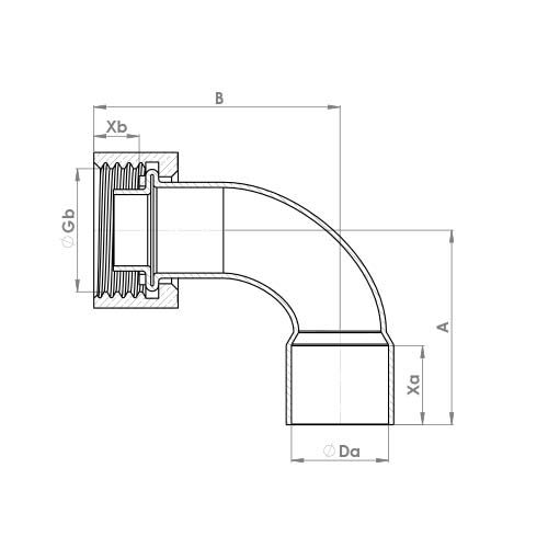 C803SFEF Schematic - End Feed Bent Tap Connector