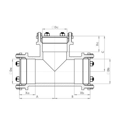 P701LG Schematic - Large Compression Equal Tee