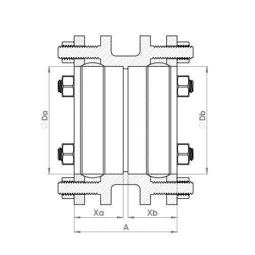 P901LG Schematic - Large Compression Straight & Metric Imperial Coupling