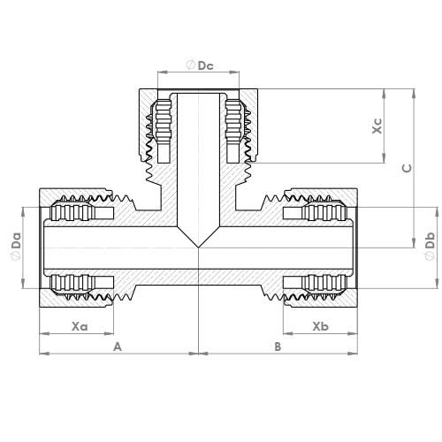 PX701 Schematic - PEX Equal Tee