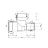 P703CP Schematic - Chrome Plated Compression Reduced End Tee