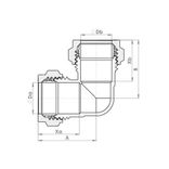 P801CP Schematic - Chrome Plated Compression Equal & Reduced Elbow