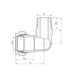P802TCP Schematic - Chrome Plated Compression Male Taper Elbow