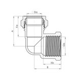 P803CP Schematic - Chrome Plated Compression Female Elbow