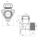 P803WPCP Schematic - Chrome Plated Compression Wallplate Elbow