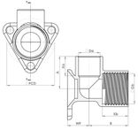 P803WPEF Schematic - Compression End Feed Wallplate Elbow